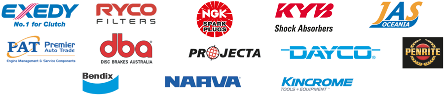 participating brands: Exedy, Ryco filter,s NGK Spark plugs, KYB Shock absorbers, JAS, PAT, dba, Projecta, Dayco, Penrite, Brndix, Narva, Kinchrome.